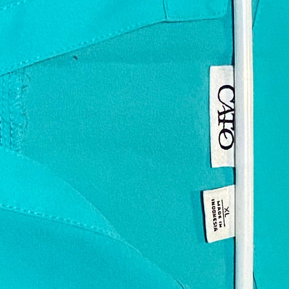 Turquoise Split-Neck Blouse - Picture 2 of 2